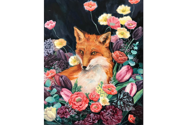 Картина «Лисица в цветах»